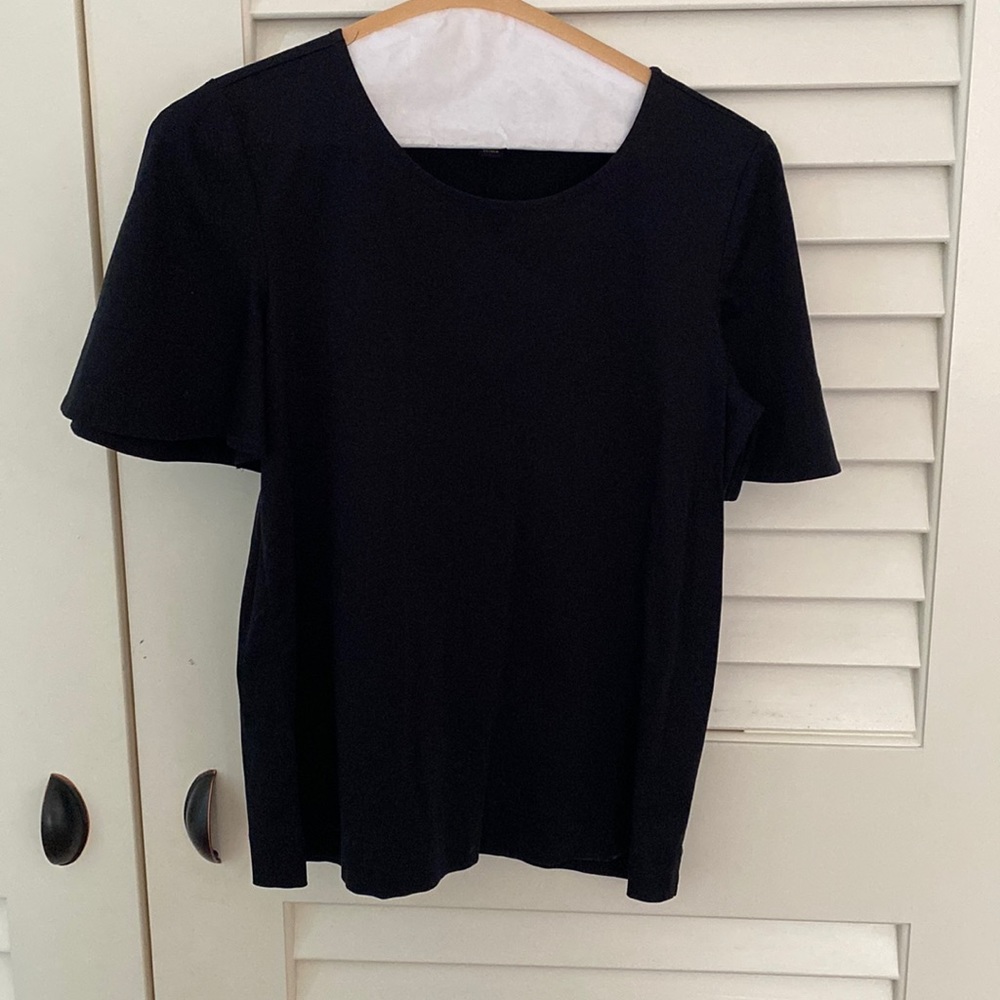 Ann Taylor Black short sleeved blouse